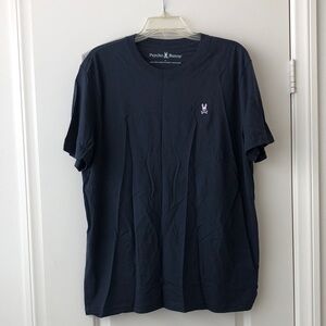 Psycho Bunny Navy Short Sleeve Logo Tee with Pink Accent